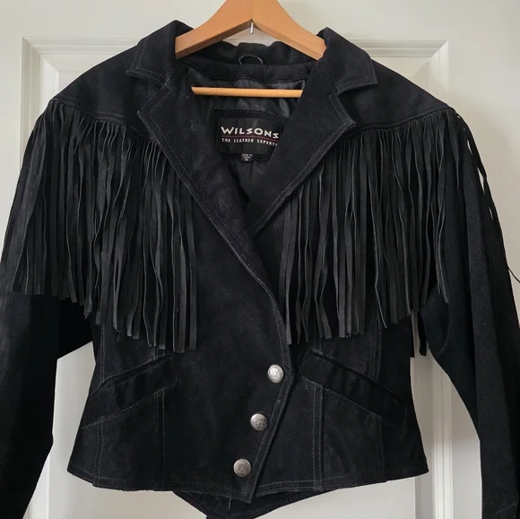 SOLD Vintage Wilsons Leather Suede Fringe Western Jacket Biker Gothic Rodeo - Picture 8 of 14
